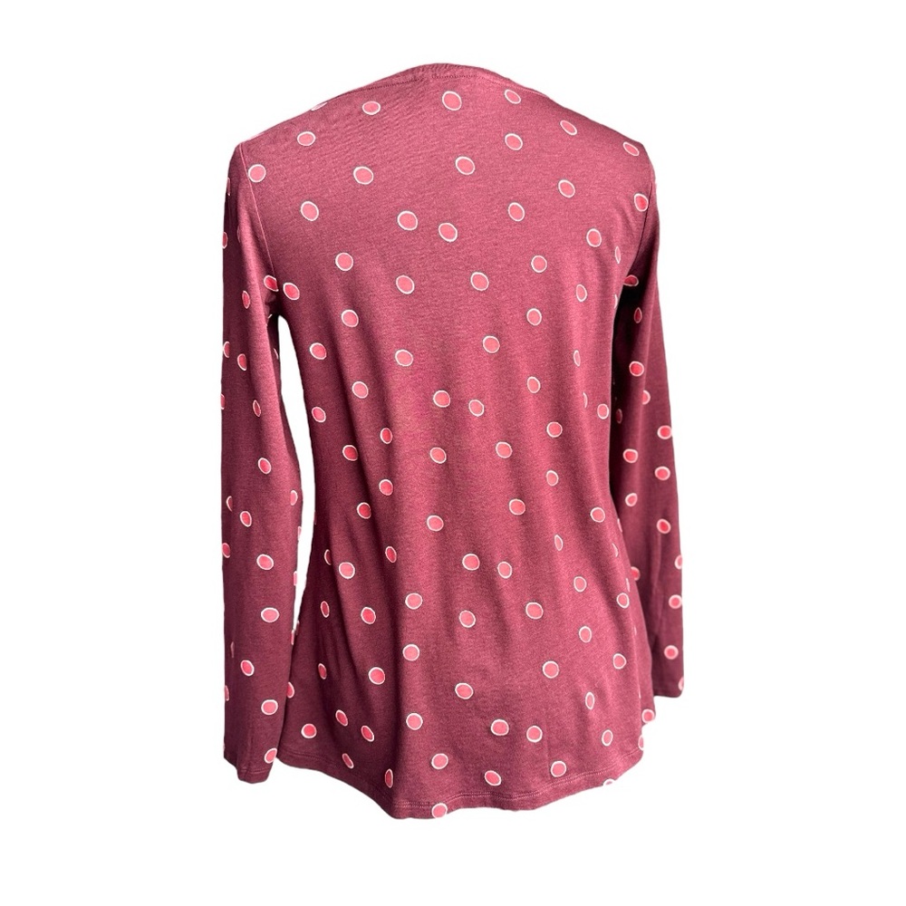 NWOT Boden Burgundy Swing Top with Pink polka dots - Picture 6 of 10